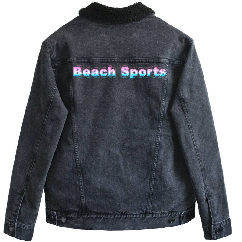 Beach Sports Hipster Unisex Sherpa-Lined Denim Jacket by lindeaucterr | Artistshot