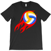 Beach Volleyball Fire Sport Summer Player Ball Gir T-shirt | Artistshot