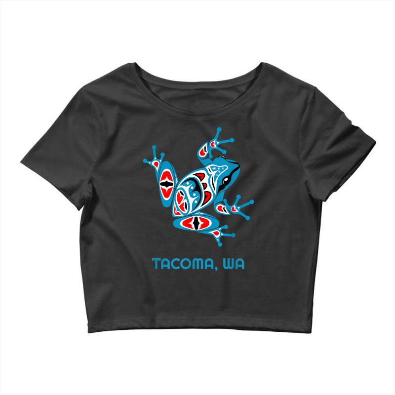 Tacoma Wa Red Blue Frog Pnw Art Native American T Crop Top by ryniuga | Artistshot