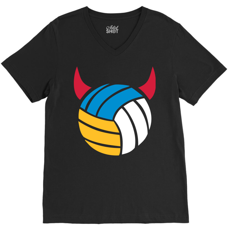 Beach Volleyball Devil Tumblr V-Neck Tee by zelekmanfraw | Artistshot