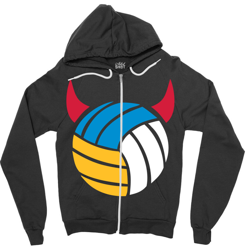 Beach Volleyball Devil Tumblr Zipper Hoodie by zelekmanfraw | Artistshot