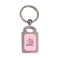 With Jesus In Her Heart A Baton In Hand She Is Uns Silver Rectangle Keychain | Artistshot