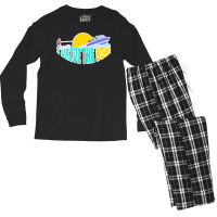 I Drive The Boat Waterskiing Yellow Men's Long Sleeve Pajama Set | Artistshot