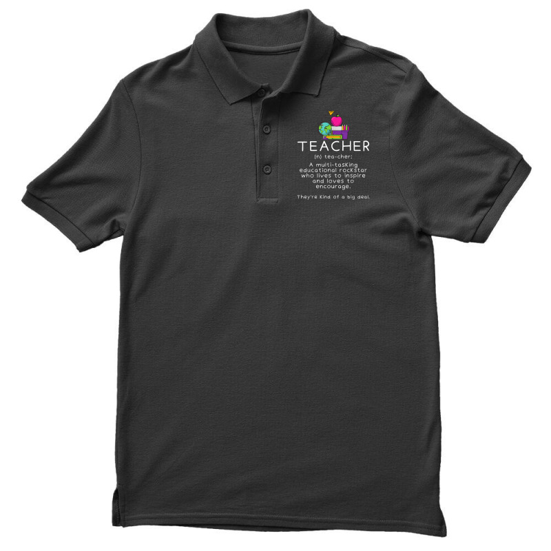 Teacher Definition   Funny Teaching School Teacher Men's Polo Shirt | Artistshot