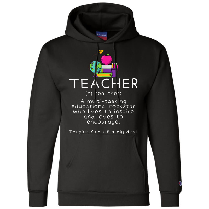 Teacher Definition   Funny Teaching School Teacher Champion Hoodie | Artistshot