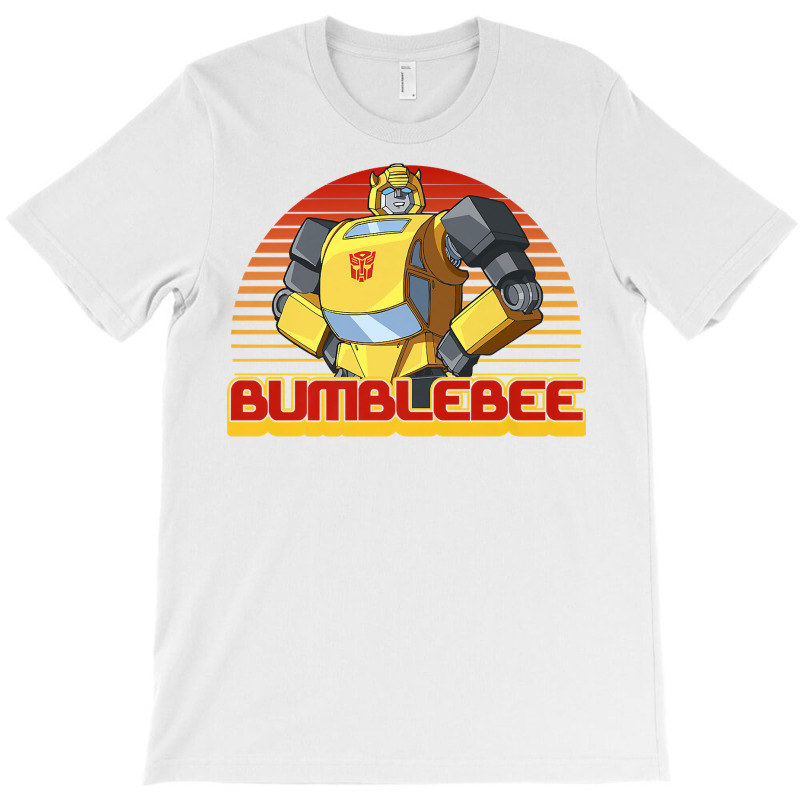 Transformers Bumblebee Retro Stripes Vintage Portr T-shirt | Artistshot