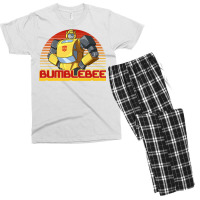 Transformers Bumblebee Retro Stripes Vintage Portr Men's T-shirt Pajama Set | Artistshot