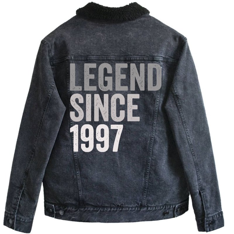 Legend Since 1997 Funny 24 Years Old 24th Birthday Unisex Sherpa-lined Denim Jacket | Artistshot