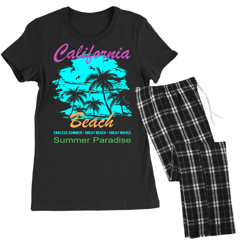 California Beach Summer Paradise Vintage Women's Pajamas Set by linnenbuessh | Artistshot