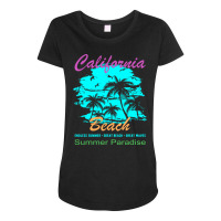 California Beach Summer Paradise Vintage Maternity Scoop Neck T-shirt | Artistshot