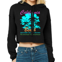 California Beach Summer Paradise Vintage Cropped Hoodie | Artistshot