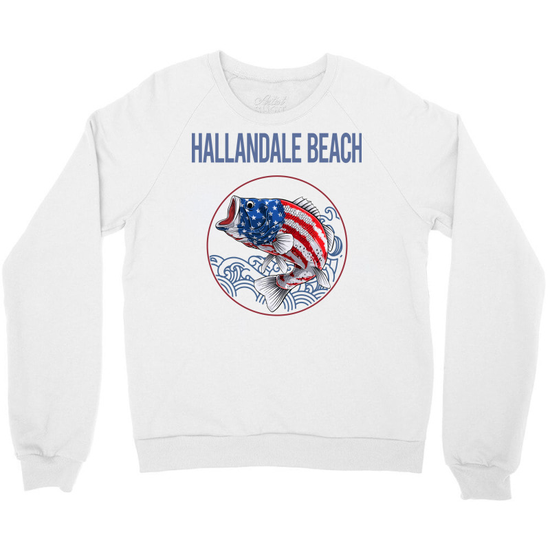 Usa Flag Fish Hallandale Beach Hipster Crewneck Sweatshirt by sproleervinej | Artistshot