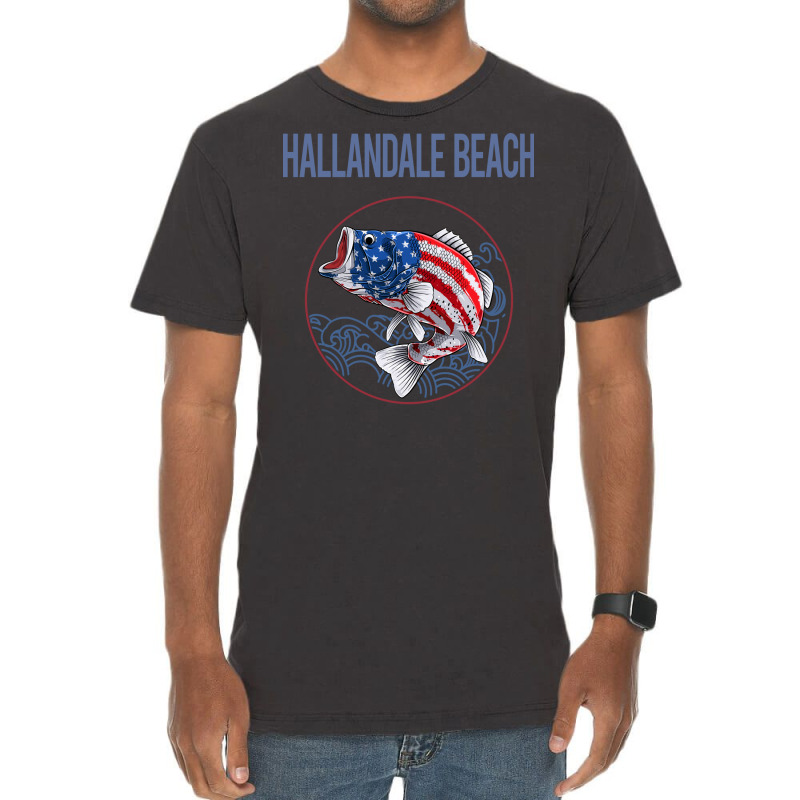 Usa Flag Fish Hallandale Beach Hipster Vintage T-Shirt by sproleervinej | Artistshot