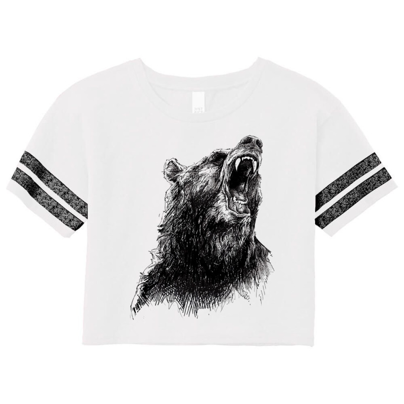 Angry Bear Retro Scorecard Crop Tee by triernguyny | Artistshot