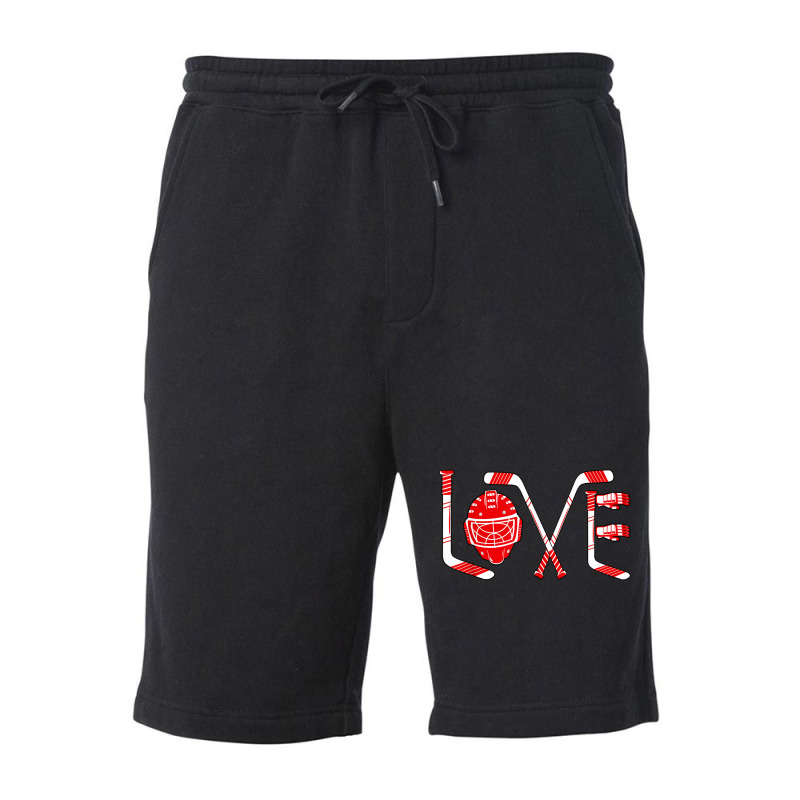 Player Goalie Ice Hockey Heart Apparel Funny Valen Fleece Short | Artistshot