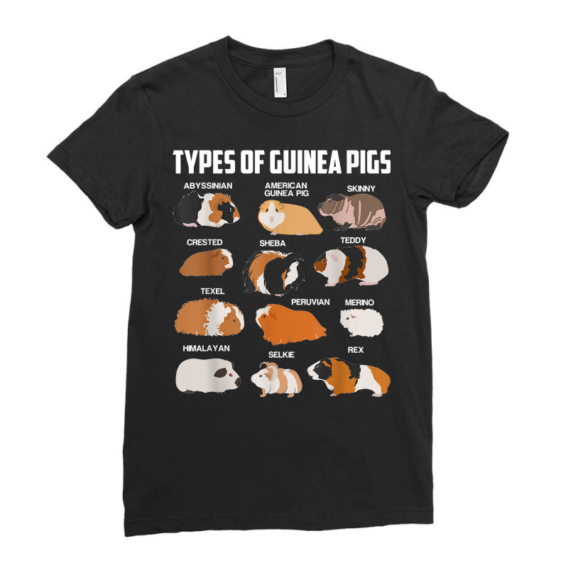 Types Of Guinea Pigs Owner Cool Animal Kids Xmas G Ladies Fitted T-Shirt by lelionsuza | Artistshot