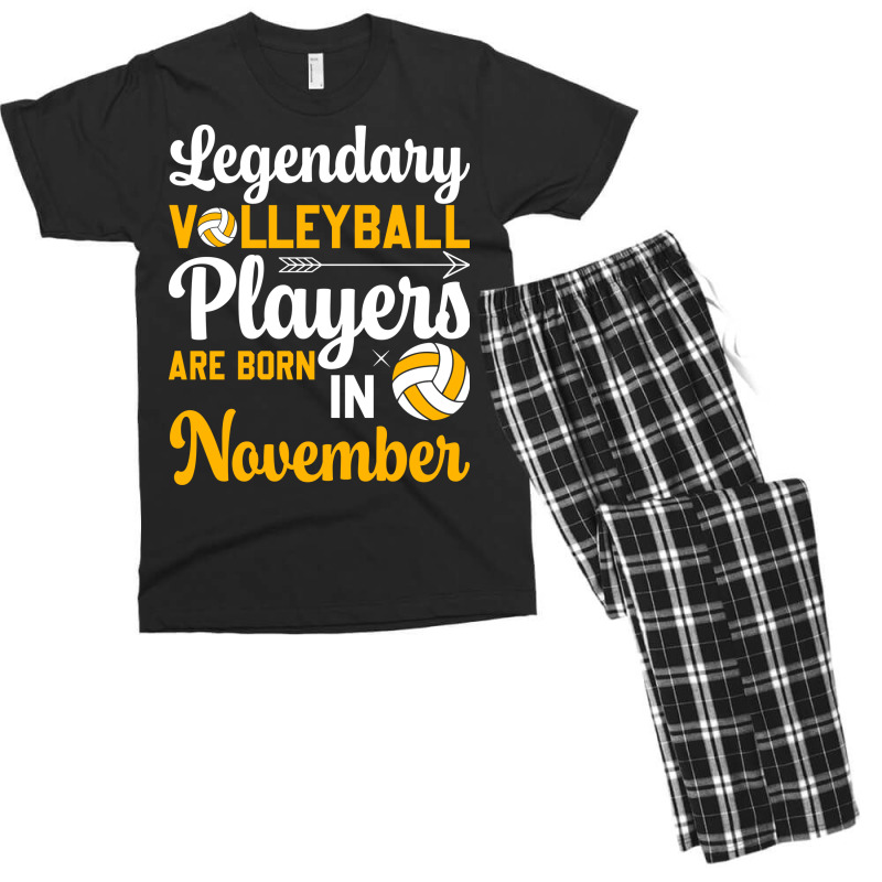 Legendary Volleyball Players Are Born In November Men's T-shirt Pajama Set | Artistshot