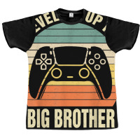 Leveling Up To Big Brother 2023 Funny Gamer Vintag Graphic T-shirt | Artistshot