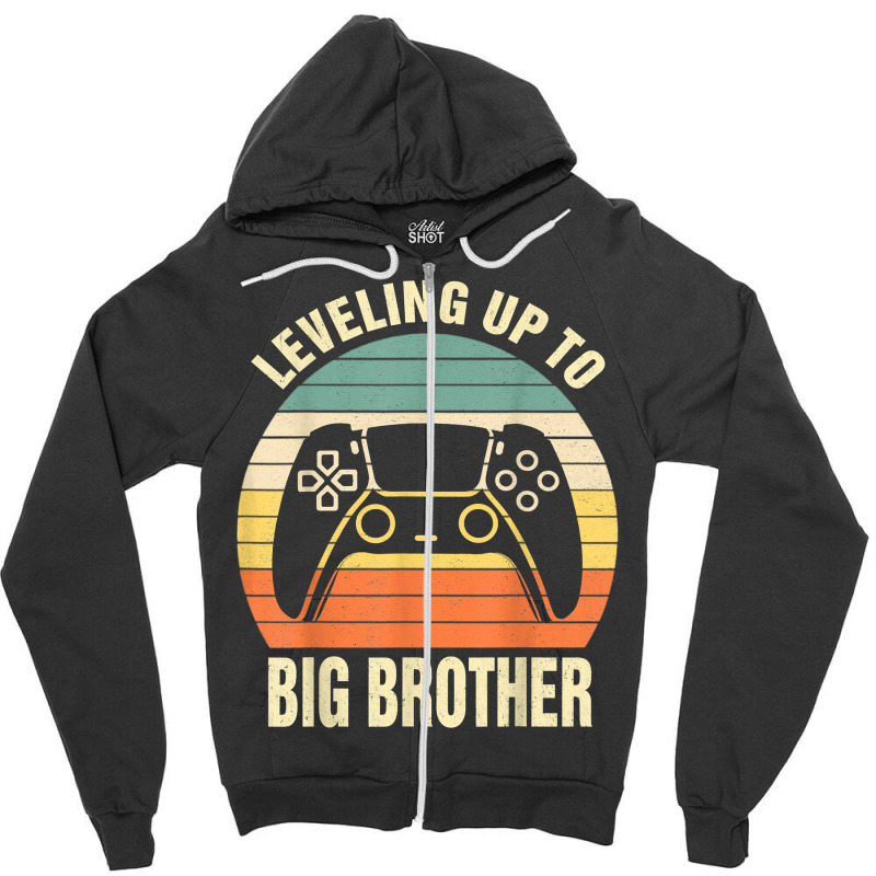 Leveling Up To Big Brother 2023 Funny Gamer Vintag Zipper Hoodie | Artistshot