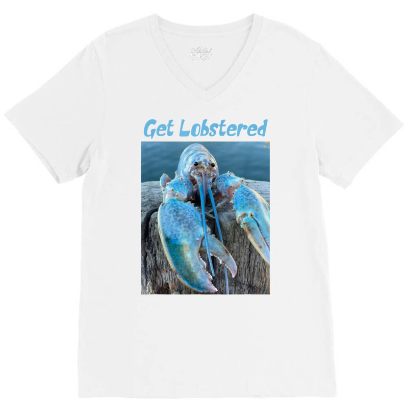 Funny Jumpscare Lobster Meme Blue Crustacean V-neck Tee | Artistshot