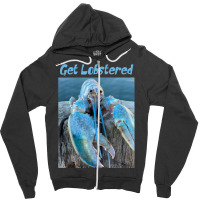 Funny Jumpscare Lobster Meme Blue Crustacean Zipper Hoodie | Artistshot