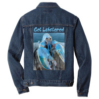 Funny Jumpscare Lobster Meme Blue Crustacean Men Denim Jacket | Artistshot