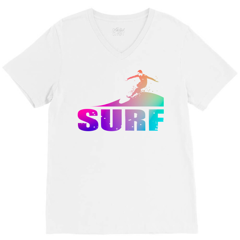 Surf Yellow V-Neck Tee by zelekmanfraw | Artistshot