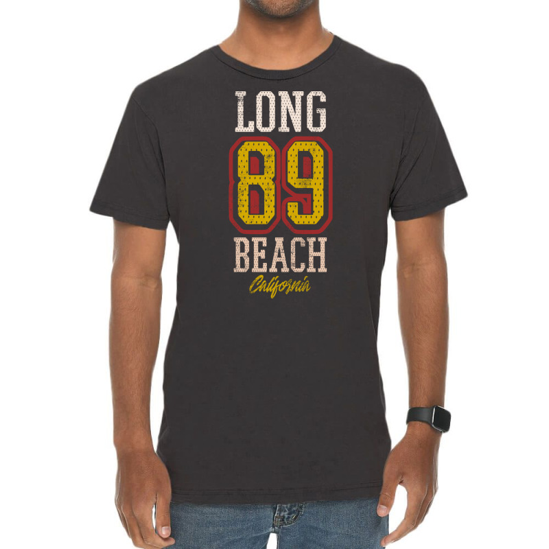 Long Beach California Sports Football Lettering Je Vintage T-Shirt by cotewatrs1 | Artistshot