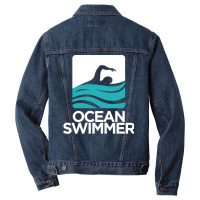 Ocean Swimmer Gift For Swim Lovers Green Men Denim Jacket | Artistshot