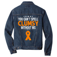 Multiple Sclerosis Awareness Clumsy Without Ms Awa Men Denim Jacket | Artistshot