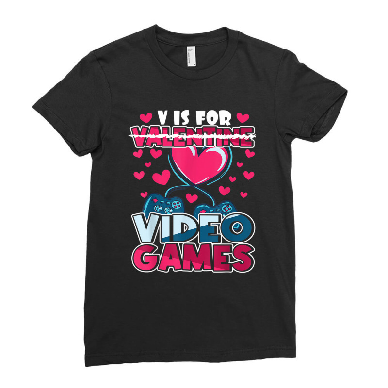valentines gamer for valentines day Ladies Fitted T-Shirt
