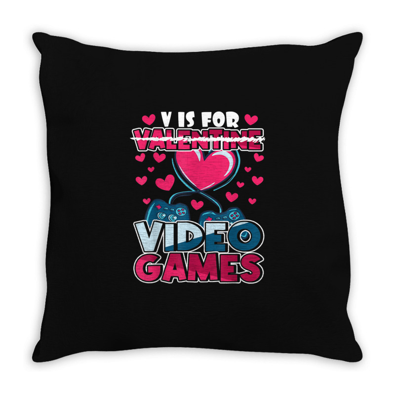 valentines gamer for valentines day Throw Pillow