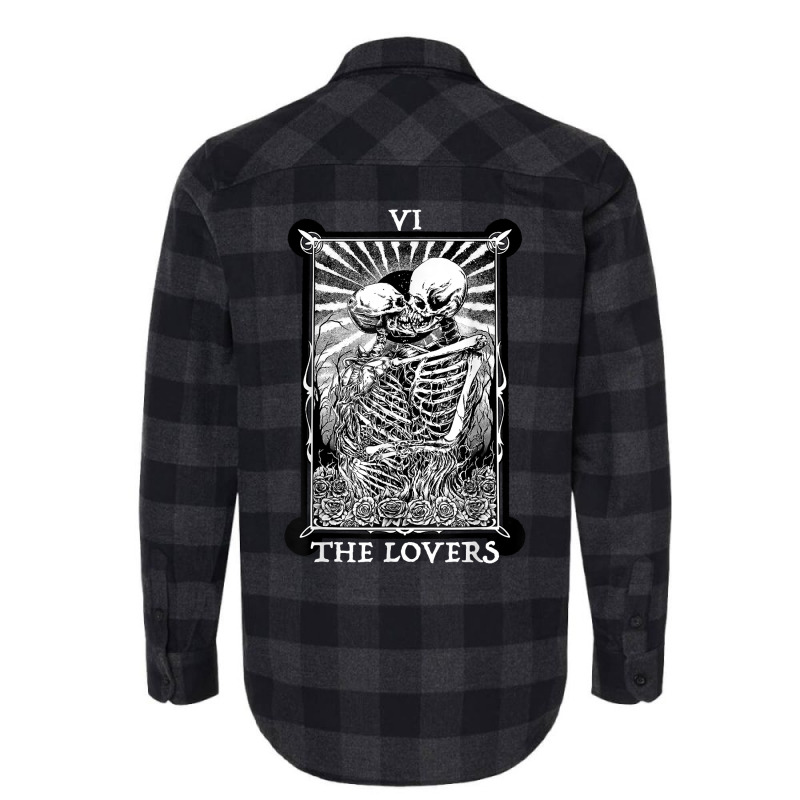 The Lovers Vintage Tarot Card Occult Skeletons Sup Flannel Shirt | Artistshot