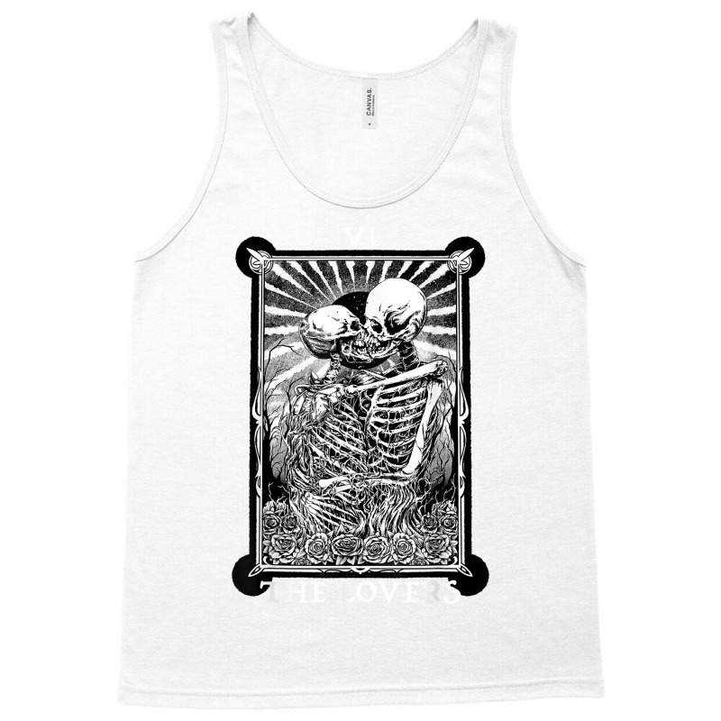 The Lovers Vintage Tarot Card Occult Skeletons Sup Tank Top | Artistshot