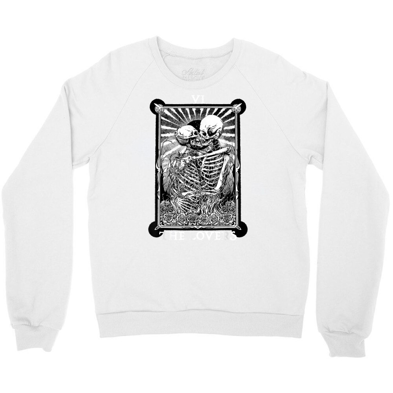 The Lovers Vintage Tarot Card Occult Skeletons Sup Crewneck Sweatshirt | Artistshot