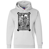 The Lovers Vintage Tarot Card Occult Skeletons Sup Champion Hoodie | Artistshot