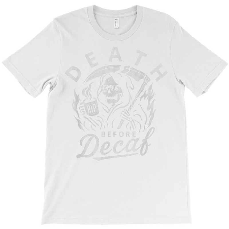 Vintage Death Before Decaf Coffee Skeleton Skull J T-shirt | Artistshot