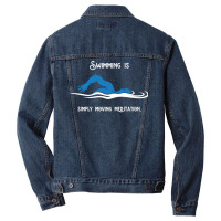 Swimmers Quote Swim Lovers Gift Red Men Denim Jacket | Artistshot