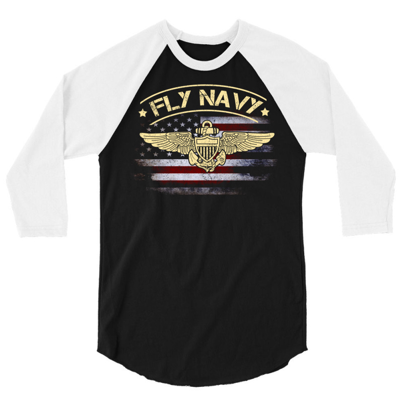 Classic Naval Officer Pilot Wings Long Sleeve T Sh 3/4 Sleeve Shirt by heffopance | Artistshot