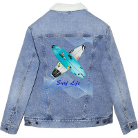 Surfboard Surf Life 80s Unisex Sherpa-lined Denim Jacket | Artistshot