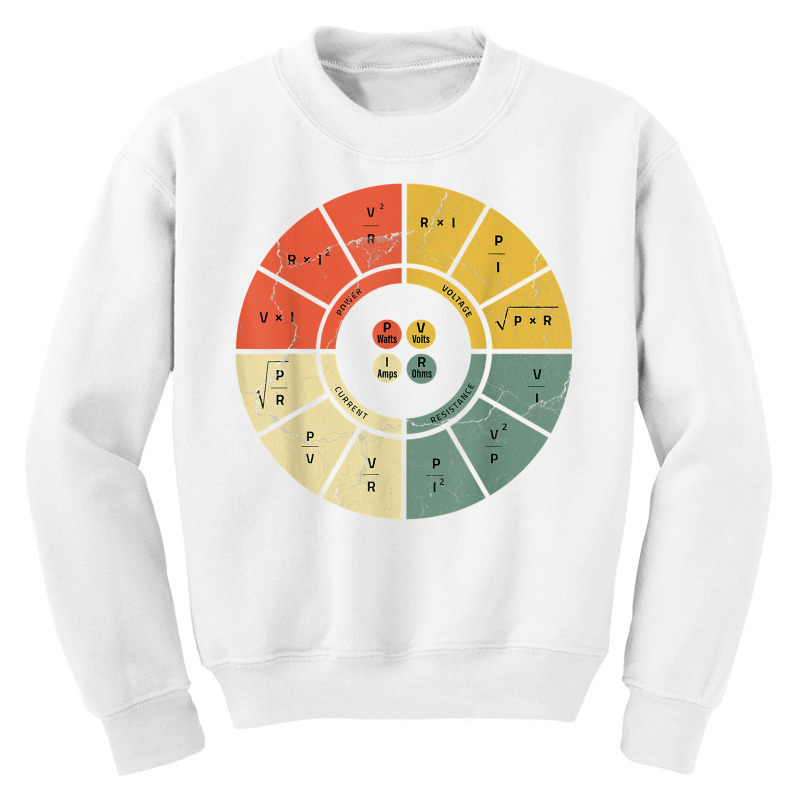 Vintage Ohms Law Diagram Electrical Electronics En Youth Sweatshirt by lelionsuza | Artistshot