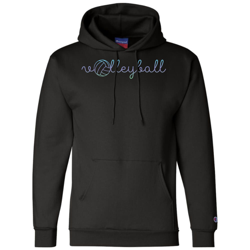 Volleyball Cursive Cute Champion Hoodie by lindeaucterr | Artistshot