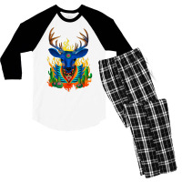 Third Eye Huichol Deer T Shirt Men's 3/4 Sleeve Pajama Set | Artistshot