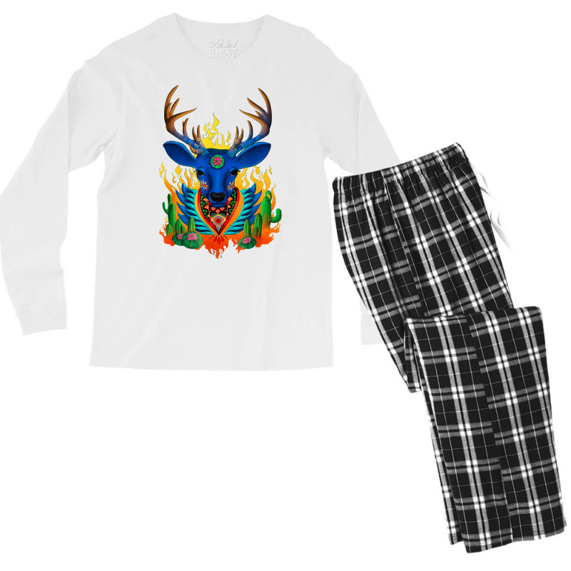 Third Eye Huichol Deer T Shirt Men's Long Sleeve Pajama Set | Artistshot