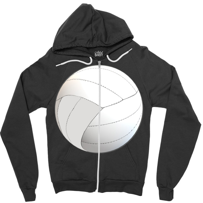 Volleyball Lovers Floating Volleyball White Backgr Zipper Hoodie by lindeaucterr | Artistshot