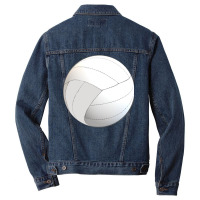 Volleyball Lovers Floating Volleyball White Backgr Men Denim Jacket | Artistshot