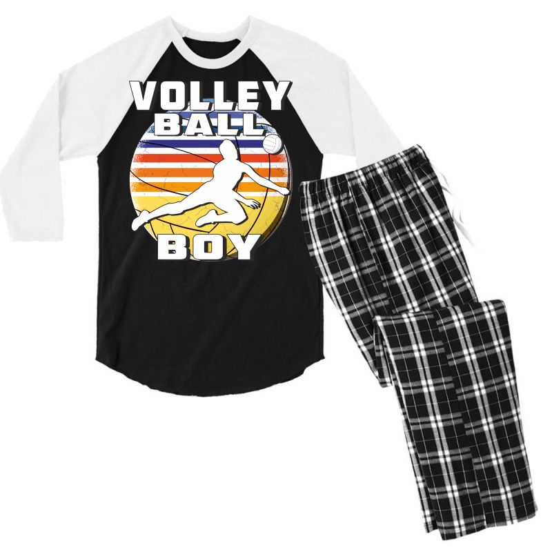 Volleyball Boy Humor Men's 3/4 Sleeve Pajama Set | Artistshot