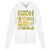 Pasta Noodles Spaghetti, Penne, Tortellini, Farfal Youth Zipper Hoodie | Artistshot