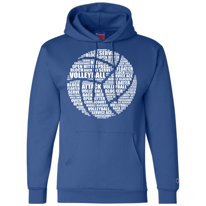 Volleyball Text Cool Funny Volleyball Lovers Gift Champion Hoodie | Artistshot