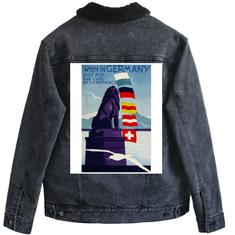 When In Germany Dont Miss The Lake Of Constance Vi Unisex Sherpa-lined Denim Jacket | Artistshot